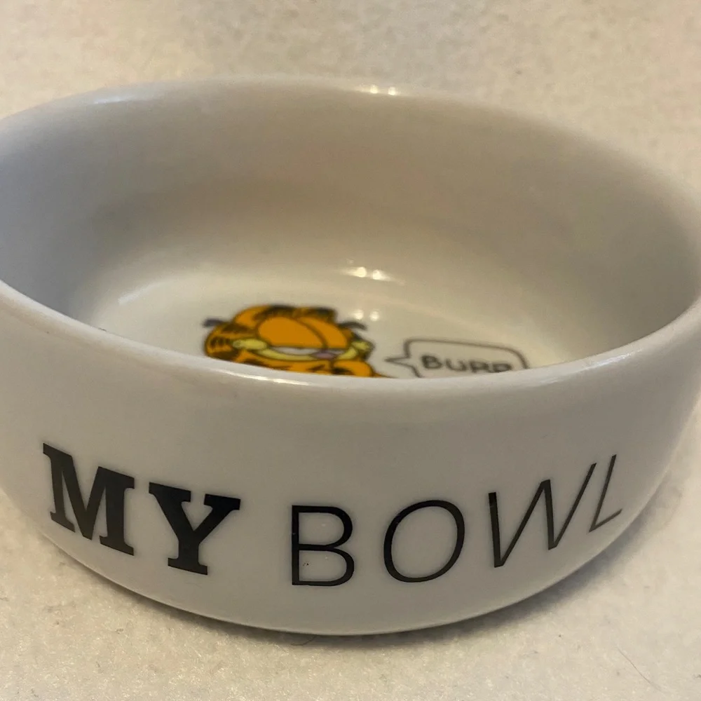VINTAGE GARFIELD My Bowl Cat Dish Cartoons BURP PAWS.